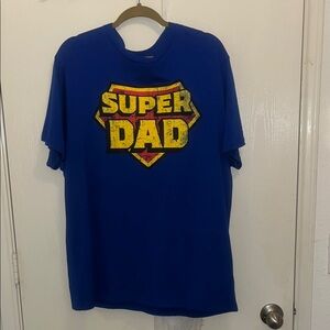 XL Super Dad “Superman logo“ royal blue 100% cotton T-shirt for Father’s Day